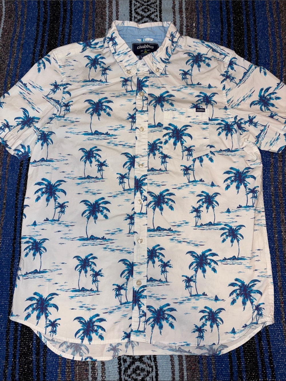 Chubbies Palm Trees Pattern Button Down Hawaiian Shirt